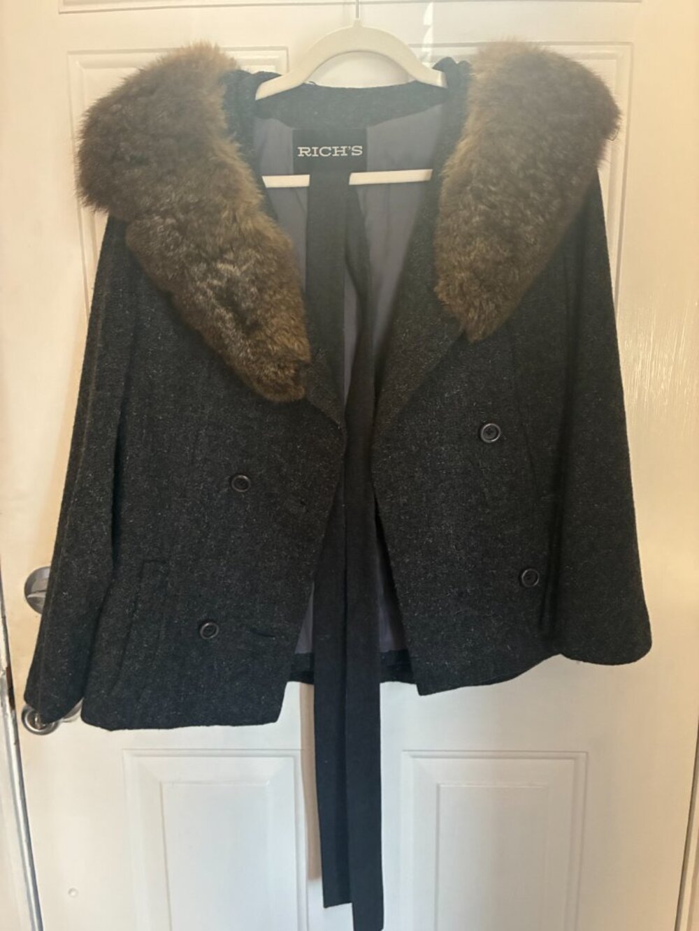 Vintage Dámselle New York fox collar coat from Rich's department store in ATL.